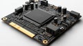 3d illustration of a modern electronic circuit board with processor and microchips Royalty Free Stock Photo