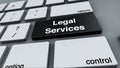 3D Illustration of Modern Keyboard with the Word Legal Services