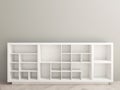 Modern wardrobe or empty shelves with niches