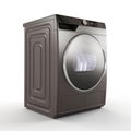 3d illustration of a modern washing machine isolated on a white background Royalty Free Stock Photo