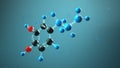 3D illustration Molecule Dopamine Royalty Free Stock Photo