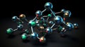 3d illustration of molecule model. Science background wit