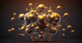 3d illustration of molecule model. Scientific research in molecular chemistry. Science background with molecules. generative ai Royalty Free Stock Photo