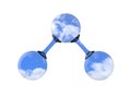 3d Illustration, molecule of ozone isolated white