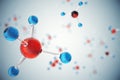 3D illustration molecules. Atoms bacgkround. Medical background for banner or flyer. Molecular structure at the atomic