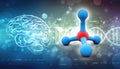 Molecules in medical background. 3d render Royalty Free Stock Photo