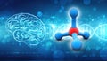 Molecules in medical background. 3d render Royalty Free Stock Photo