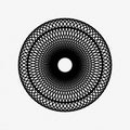 3D illustration monochrome circular, shapes circles spirally element on white background