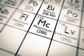 3D illustration of Moscovium chemical element