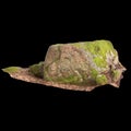 3d illustration of moss covered rocks isolated on black background Royalty Free Stock Photo