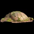 3d illustration of moss covered rocks isolated on black background Royalty Free Stock Photo