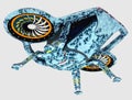 3D illustration of a multi-purpose military drone.