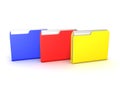 3D illustration of multiple colorful file folders