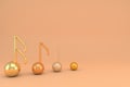 3d illustration of music note. Music melody background. Royalty Free Stock Photo