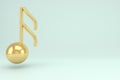 3d illustration of music note. Music melody background. Royalty Free Stock Photo