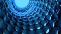 3D illustration nano surface, crystal structure, molecular lattice, internet technology