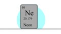 Neon. Element of the periodic table of the Mendeleev system Royalty Free Stock Photo