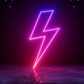 Neon lightning sign levin symbol hologram led laser
