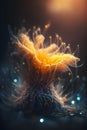 3d illustration of neuron cell close-up on a dark background Royalty Free Stock Photo