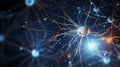 3d illustration of neuron cell with neurons and nervous system, computer generated abstract background Generative AI Royalty Free Stock Photo
