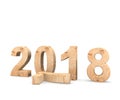 3d illustration of 2018 New Year concept isolated on white background. Royalty Free Stock Photo