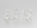 3D illustration new year 2018 glass or ice numbers