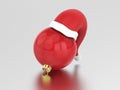 3D illustration new year red Christmas ball in the Santa Claus Royalty Free Stock Photo