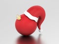 3D illustration new year red Christmas ball in the Santa Claus Royalty Free Stock Photo