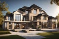 3d illustration of a newly built luxury home Royalty Free Stock Photo