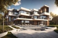 3d illustration of a newly built luxury home Royalty Free Stock Photo