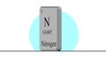 Nitrogen. Element of the periodic table of the Mendeleev system Royalty Free Stock Photo