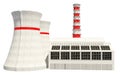 3D Illustration of Nuclear power station
