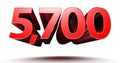 Number 5700. Royalty Free Stock Photo