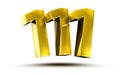 Number 111 Gold color 3d.