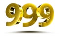 Number 999 Gold color 3d.