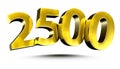 Numbers 2500 3d. Royalty Free Stock Photo