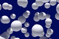 3d illustration of numerous, white spheres