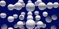 3d illustration of numerous, white spheres