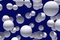 3d illustration of numerous, white spheres