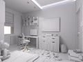 3d illustration of a nursery for a boy Royalty Free Stock Photo