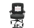 3d illustration. Office chair with vacant sign