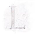 3D illustration old roman letter L, historic marble alphabet