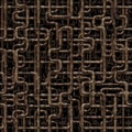 3D illustration of old rusty pipes. Seamless pattern Royalty Free Stock Photo