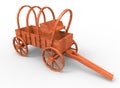 3d illustration of old style cart. Royalty Free Stock Photo