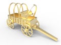 3d illustration of old style cart. Royalty Free Stock Photo