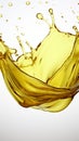 3D illustration of olive engine oil splash isolated on a white background Royalty Free Stock Photo