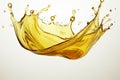 3D illustration of olive engine oil splash isolated on a white background Royalty Free Stock Photo