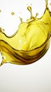 3D illustration of olive engine oil splash isolated on a white background Royalty Free Stock Photo