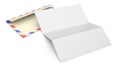 3d illustration of open blank airmail envelope