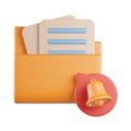 Folder Notification Alert 3D Icon Royalty Free Stock Photo